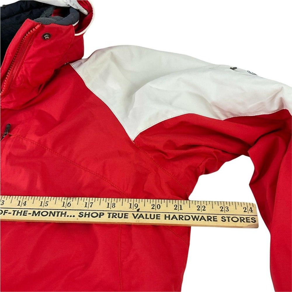Columbia Sportswear Coat Womens Sz M Red Interchange Hooded Ski Removable Fleece - Picture 8 of 11